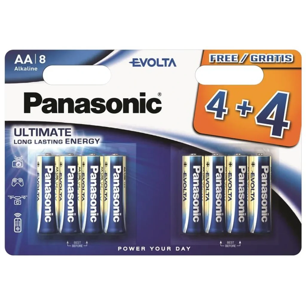 Батарейка Panasonic Evolta лужна AA блістер, 8 шт., LR6EGE/8B4F UA